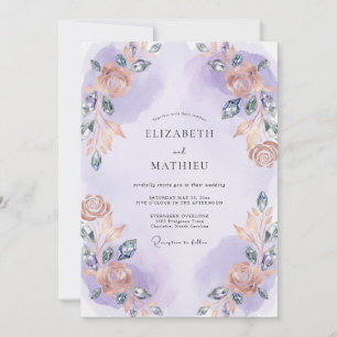 Invitation Mariage à la guirlande d'abricot orchidée