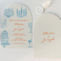 Mariage à la main bleu orange arqué Fantaisiste