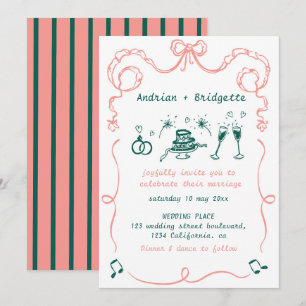 Invitation Mariage à la main dessinée à la main de gros