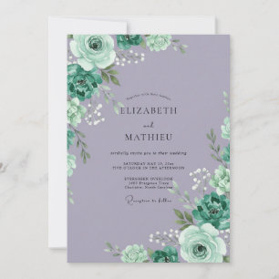 Invitation Mariage à la Menthe Améthyste et Eucalyptus de Pla