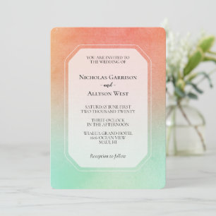 Invitation Mariage à la menthe orange