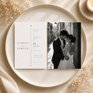 Invitation Mariage à la mise en page architecturale divisée