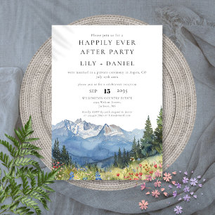 Invitation Mariage à la montagne aquarelle à tout jamais heur