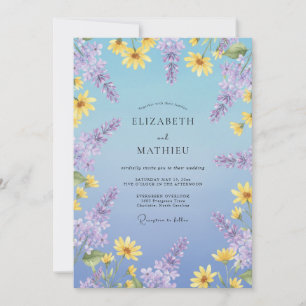 Invitation Mariage à la Pervenche Daisy Eucalyptus