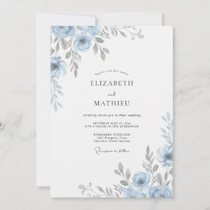 Invitation Mariage à la Petale d'Argent en Acier
