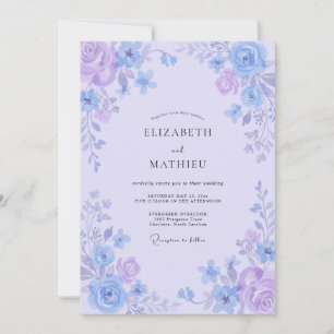 Invitation Mariage à la Pétale de Pervenche Lavande