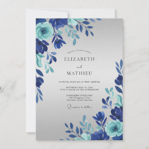 Invitation Mariage à la Petale de Teal Saphir