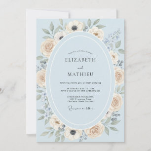 Invitation Mariage à la Pétale d'Ivoire de Bleuet