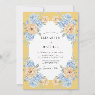 Invitation Mariage à la Petale d'Or Céruléen