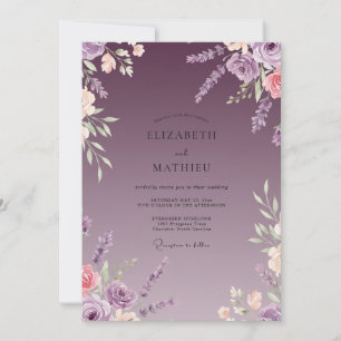 Invitation Mariage à la Petale Peinte de Mauve
