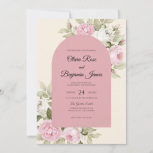 Invitation Mariage à la Petale Peinte de Rose Tendue