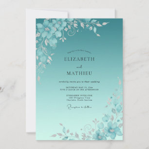 Invitation Mariage à la Petale Peinte de Teal