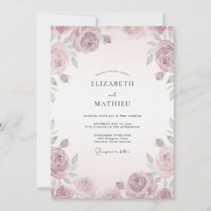 Invitation Mariage à la Petale Rose Antique