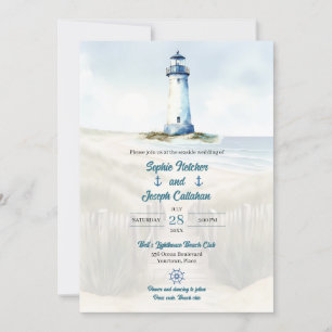 Invitation Mariage à la plage aquarelle, Nouvelle-Angleterre
