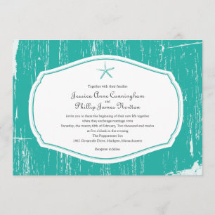 Invitation Mariage à la plage rustique de Starfish