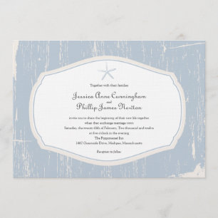 Invitation Mariage à la plage rustique de Starfish
