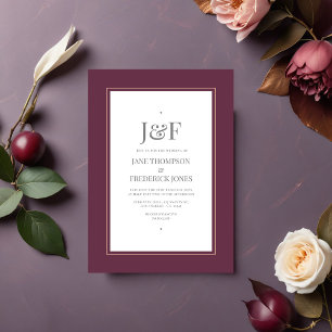 Invitation Mariage à la prune, au gris, au cuivre et à la ros