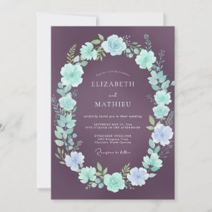 Invitation Mariage à la renoncule menthe prune Eucalyptus ass