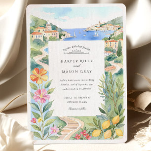 Invitation Mariage à la Riviera française aquarelle
