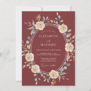Invitation Mariage à la Terracotta et Pétale d'Ivoire