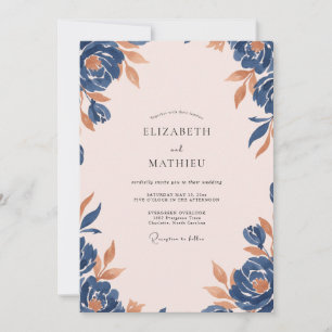 Invitation Mariage à la Terre Cuite Indigo Peinte