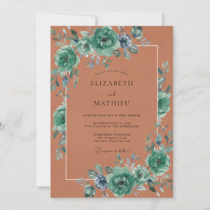 Invitation Mariage à la touche artistique sarcelle