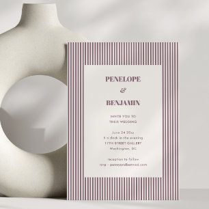 Invitation Mariage à la typographie classique gras en rayure