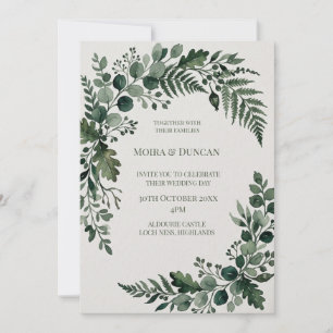 Invitation Mariage à la végétation de palmiers tropicaux