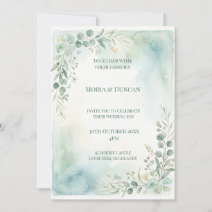 Invitation Mariage à la verdure à l'aquarelle