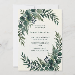 Invitation Mariage à la verdure de palmiers tropicaux