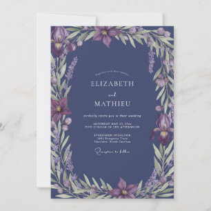 Invitation Mariage à la Vigne Indigo Lavande