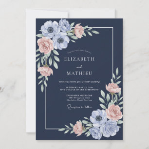 Invitation Mariage à l'Anémone de Minuit