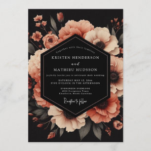 Invitation Mariage à l'anémone Vesper pêche