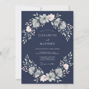 Invitation Mariage à l'aquarelle à l'encre de pétale