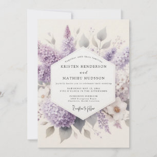 Invitation Mariage à l'aquarelle de lilas