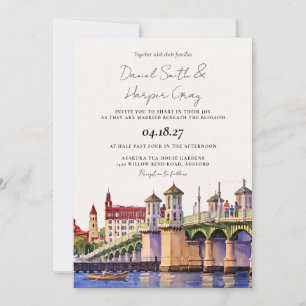 Invitation Mariage à l'aquarelle de St Augustine Floride