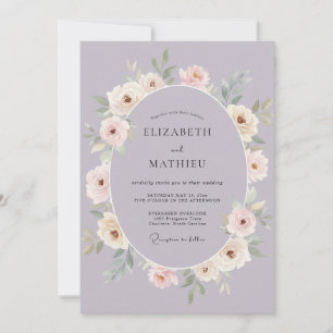 Invitation Mariage à l'aquarelle éthérée lilas