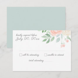 Invitation Mariage à l'aquarelle florale RSVP