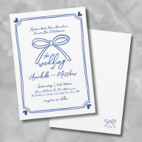 Mariage à l'arc bleu dessiné à la main de façon fa