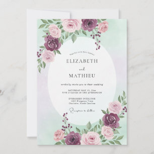 Invitation Mariage à l'arche botanique de fleurs de prunier