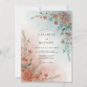 Invitation Mariage à l'arche de floraison en terre cuite