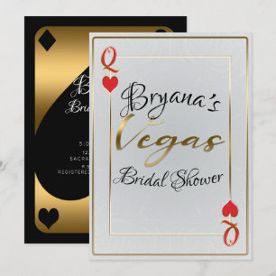 Invitation Mariage à Las Vegas de la Reine de Cœur en Or Blan