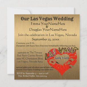 Invitation Mariage à Las Vegas Or