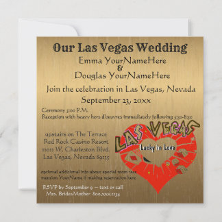 Invitation Mariage à Las Vegas Or