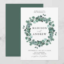 Invitation Mariage à l'Eau de Eucalyptus Moderne
