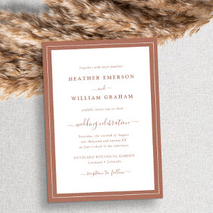 Invitation Mariage à l'écriture Terracotta