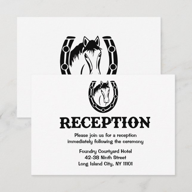 Invitation Mariage à l'occidentale Cheval Pays de réception N (Devant / Derrière)