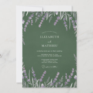 Invitation Mariage à l'olive lavande eucalyptus