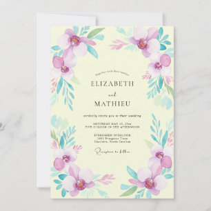 Invitation Mariage à l'Orchidée Jaune Pâle
