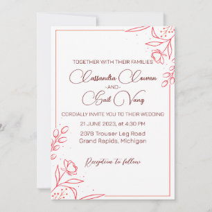 Invitation Mariage à main minimale